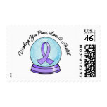General Cancer Ribbon Merry Christmas Snowglobe Postage