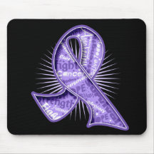 General Cancer Slogan Watermark Ribbon Mousepad