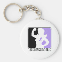 General Cancer Strength Fight Like A Girl Keychains