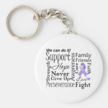 General Cancer Supportive Words Key Chains