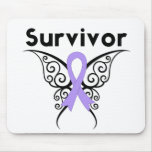 General Cancer Survivor Tribal Butterfly Mouse Pad