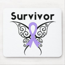 General Cancer Survivor Tribal Butterfly mousepads