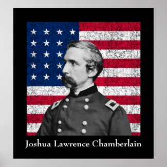 General Chamberlain and The American Flag print