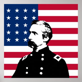 General Chamberlain and The US Flag print