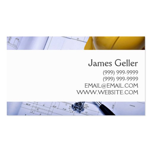 General Contractor Builder Construction Business Business Cards (back side)