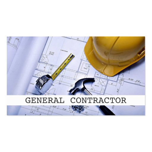 General Contractor Builder Construction Business Business Cards (front side)