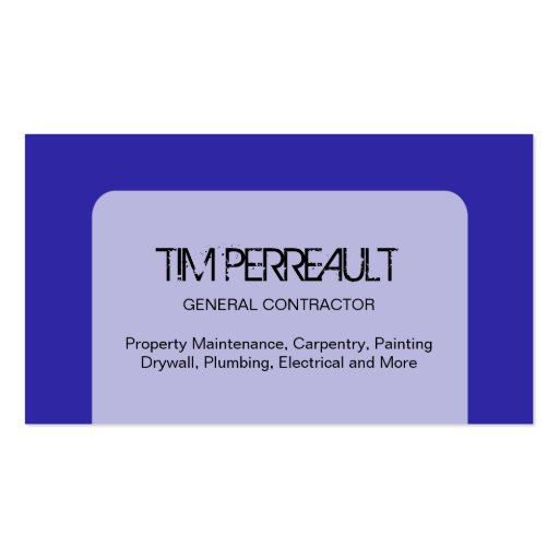 GENERAL CONTRACTOR BUSINESS CARD (back side)