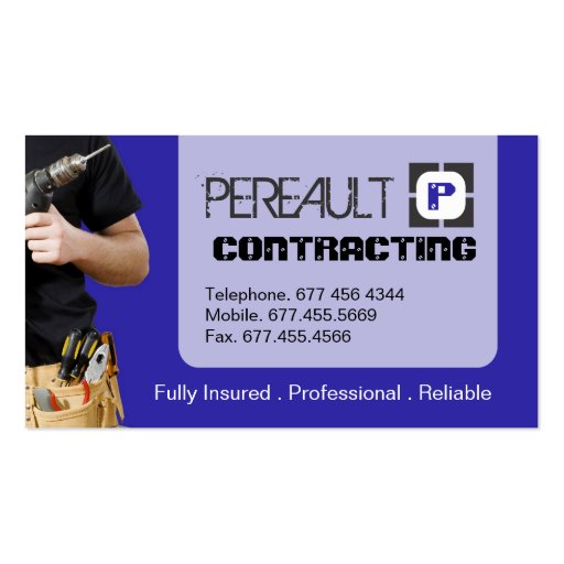 GENERAL CONTRACTOR BUSINESS CARD (front side)