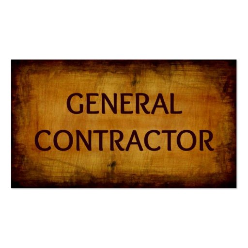 General Contractor Business Card (front side)