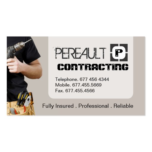 GENERAL CONTRACTOR BUSINESS CARD (front side)