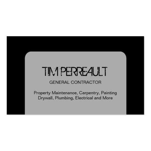 GENERAL CONTRACTOR BUSINESS CARD (back side)