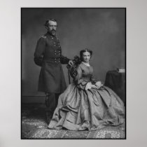 General Custer and His Wife Libbie -- Border Print