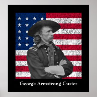 General Custer and The American Flag print
