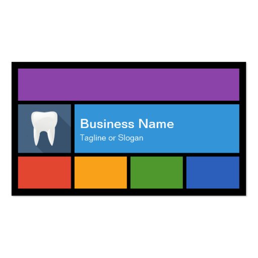 General Dentist - Colorful Tiles Creative Business Card (front side)