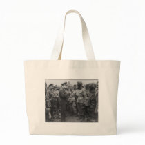 General Dwight D. Eisenhower with Paratroopers Bag