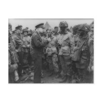 General Dwight D. Eisenhower with Paratroopers Postcards