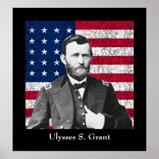 General Grant and The American Flag print