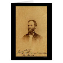 General Guillermo Sherman Signed Card 1862 Felicitacion