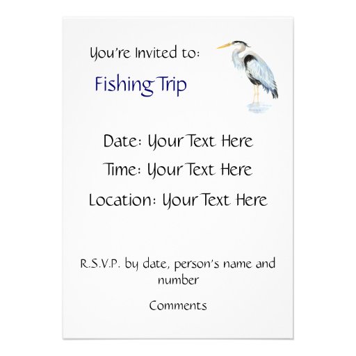 General Invite,Customize Great Blue Heron Bird