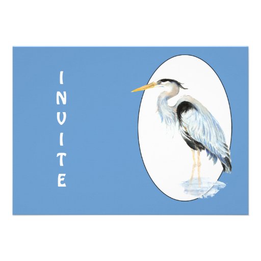 General Invite,Customize Great Blue Heron Bird