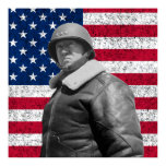 General Patton and The American Flag Poster