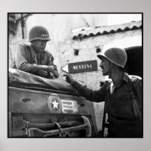 General Patton In Sicily -- Border Print
