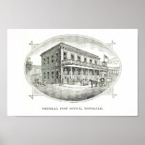 General Post Office, Honolulu, Hawaii 1890 Poster at Zazzle