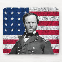 General Sherman and The American Flag Mousepad
