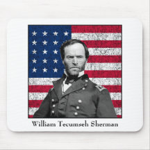 General Sherman and The American Flag Mousepads