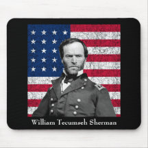 General Sherman and The American Flag Mousepads