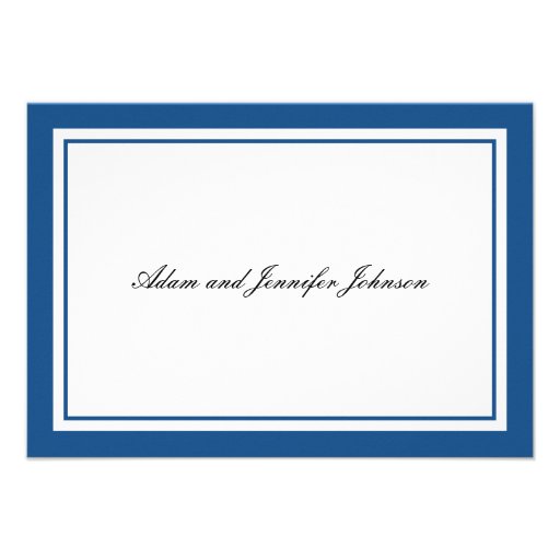 General Thank You Note Cards (Navy Blue / White) Personalized Invitation