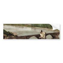 General view and Benezech Bridge, Avignon, Provenc Bumper Sticker