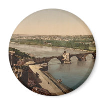 General view and Benezech Bridge, Avignon, Provenc Fridge Magnet