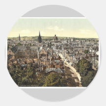 General view and High Street, Oxford, England clas Round Stickers