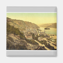 General view, Bacharach, the Rhine, Germany classi Magnet