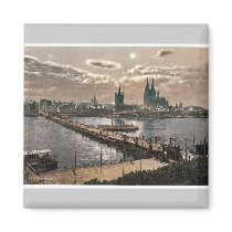 General view, by moonlight, Cologne, the Rhine, Ge Fridge Magnets