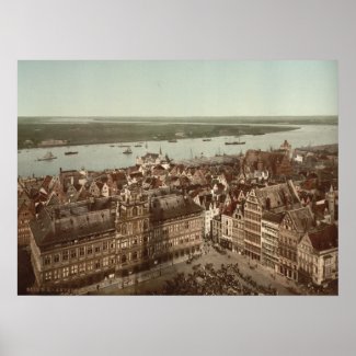 General View of Antwerp I, Belgium print