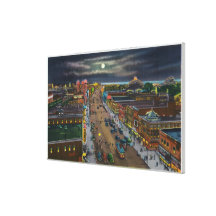 General View of Surf Avenue at Night Canvas Prints