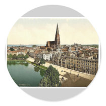 General view, Schwerin, Mecklenburg-Schwerin, Germ Round Stickers