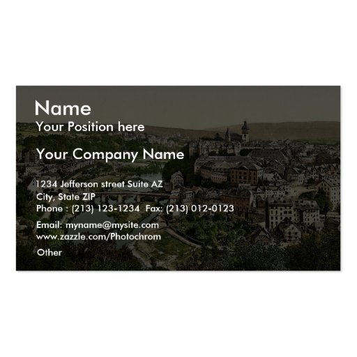 General view, Weilburg, Hesse-Nassau, Germany clas Business Card Template