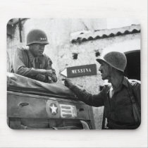 Generaly George S. Patton and Colonel Lyle Bernard Mouse Pads