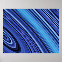 Generative Art Outer Rings Cyan Blue Hues Poster