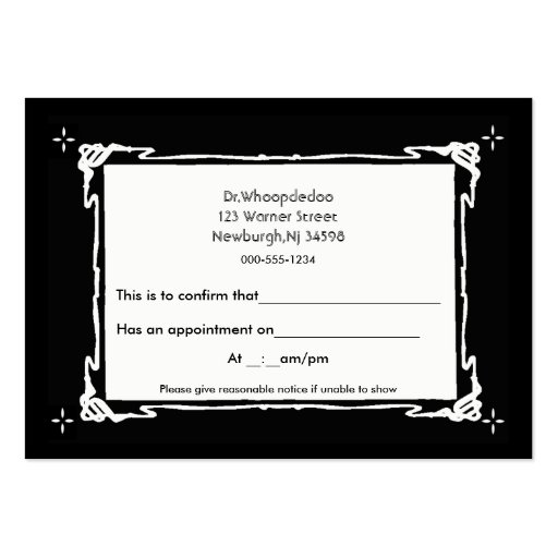 generic appointment 2 business card