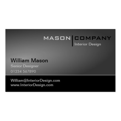Generic Black & Gray Corporate Business Card (front side)