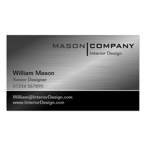 Generic Black & Steel Corporate Business Card (front side)