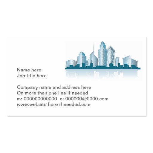 generic city skyline with offices and towers and s business card templates