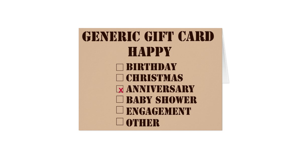 Generic Gift Card | Zazzle