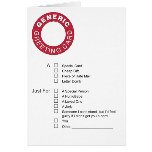 Generic Greeting Card | Zazzle