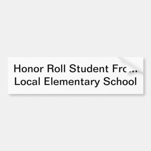 Generic Honor Roll Bumper Sticker Zazzle