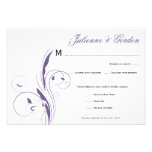 Generic Purple Floral Swirls RSVP invitations